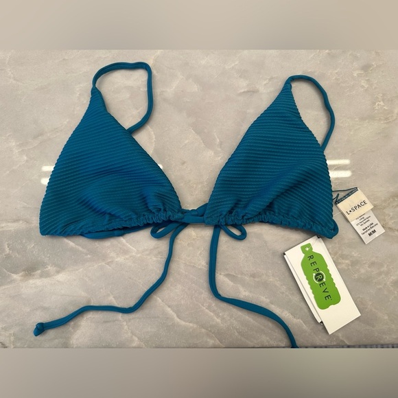 L*Space Teal Bikini Top - Picture 1 of 3